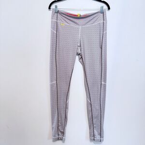 Lole Womens Size M Gray & White Patterned Active Full Length Leggings